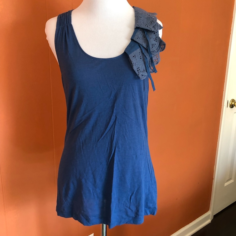 Anthropologie blue tank top